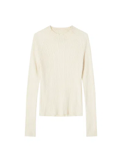 Lk Bennett West Coconut Milk Cable Stitch Jumper In Cream