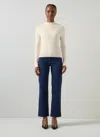 Lk Bennett Womens Cre-cream West Cable-stitch Cotton And Wool-blend Jumper In Multi