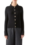 Lk Bennett Willow Wool-blend Cardigan In Black