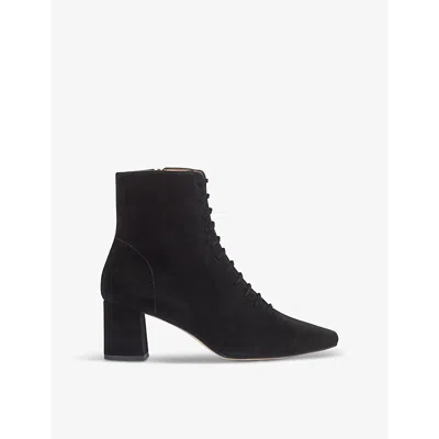 Lk Bennett Womens Bla-black Arabella Lace-up Suede Heeled Ankle Boots