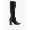 Lk Bennett Womens Bla-black Carter Block-heel Leather Knee-high Boots In Bla-black