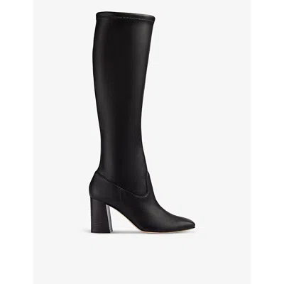 Lk Bennett Womens Bla-black Carter Block-heel Leather Knee-high Boots