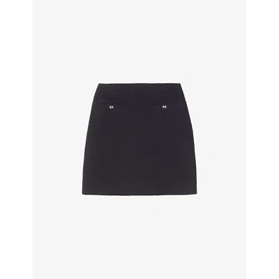 Lk Bennett Womens Bla-black Charlie A-line Tweed Mini Skirt