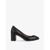 Lk Bennett Womens Bla-black Juliette High Bow-embellished Leather Heeled Ballerina Pumps