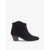 Lk Bennett Womens Bla-black Leida Western Suede Heeled Ankle Boots In Bla-black
