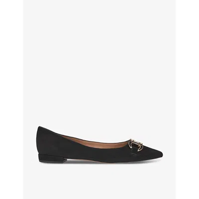 Lk Bennett Womens Bla-black Natalya Snaffle-trim Suede Flats