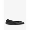 Lk Bennett Womens Bla-black Tayla Folded Leather Ballet Flats In Bla-black