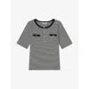 Lk Bennett Charlie Stripe Pocket Rib Top In Blk-black/cream