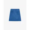 Lk Bennett Womens Blu-blue Deborah Jet-pocket Stretch-cotton Corduroy Mini Skirt In Blu-blue