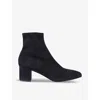 Lk Bennett Womens Blu-vy Grove Stretch Heeled Suede Ankle Boots In Blu-navy