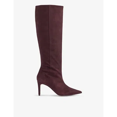 Lk Bennett Womens Bor-bordeaux Astrid Stiletto-heel Suede Knee-high Tboots