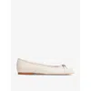 Lk Bennett Womens Cre-ecru Brielle Embellished Leather Ballet Flats In Cre-ecru