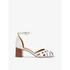 Lk Bennett Womens Cre-ecru Noemia Plaited Leather Heeled Sandals In Cre-ecru