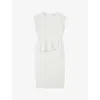 Lk Bennett Womens Cre-ivory Mia Peplum Stretch-woven Midi Dress In Cre-ivory