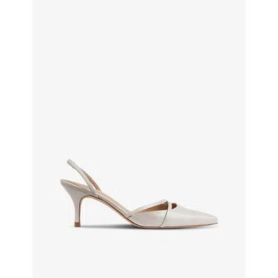 Lk Bennett Womens Cre-pearl Madely Double-strap Kitten-heel Leather Court Shoes