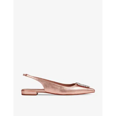 Lk Bennett Womens Gol-copper Luana Crystal-heart Leather Flats