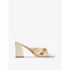 Lk Bennett Womens Gol-gold Coletta Knotted-strap Metallic Faux-leather Mules