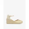 Lk Bennett Womens Gol-gold Marissa Wedge-heel Leather Espadrilles In Gol-gold