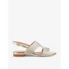 Lk Bennett Womens Gol-gold Serena Metallic-woven Sandals In Gol-gold