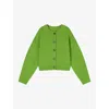 Lk Bennett Amore Chunky Merino Wool Cardigan In Gre-bright Green
