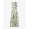 Lk Bennett Robyn Floral Metallic Dot Silk Blend Dress In Mul-cream