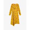 Lk Bennett Womens Mul-yellow Henrietta Floral-print Woven Midi Dress In Mul-yellow