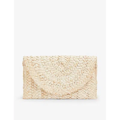 Lk Bennett Womens Nat-natural Dove Straw Envelope Clutch