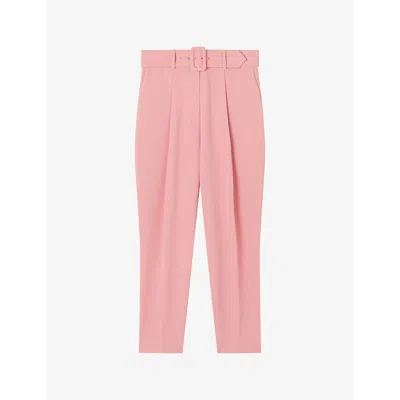 Lk Bennett Womens Pin-rose Tabitha Belted-waist High-rise Crepe Trousers