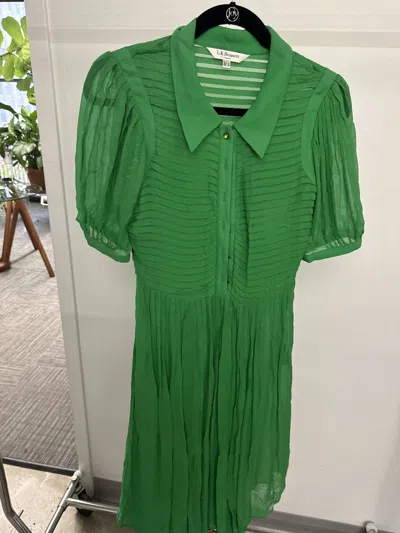 Lk Bennett Women's Sheer Pleated Midi Dress In Green