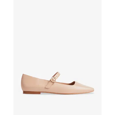 Lk Bennett Womens T-fawn Willow Mary-jane Leather Ballet Flats In Nat-fawn