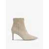 Lk Bennett Womens Tau-light Taupe Aster Pointed-toe Heeled Suede Ankle Boots In Tau-light Taupe