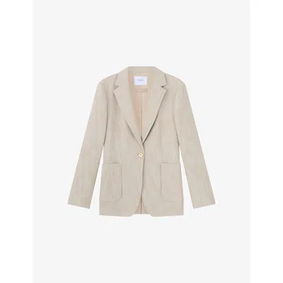 Lk Bennett Womens Bei-beige Amelia Belted Woven Jacket