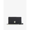 Lk Bennett Womens Bla-black Aria Suede Clutch Bag