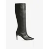 Lk Bennett Womens Astrid Leather Knee-high Boots Bla-black Eur 38/5 Uk In Black
