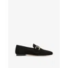 Lk Bennett Womens  Austin Suede Loafers In Bla-black