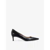 Lk Bennett Womens Bla-black Ava Leather Heeled Courts Eur 37 / 4 Uk
