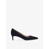 Lk Bennett Womens Blu-navy Ava Suede Heeled Courts Eur 40 / 7 Uk