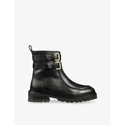Lk Bennett Womens Bla-black Bennie Leather Ankle Boots Eur 35 / 2 Uk