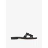 Lk Bennett Womens Bla-black Casper Leather Sandals Eur 41 / 8 Uk In Black
