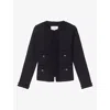 Lk Bennett Womens Bla-black Charlie Collarless Tweed Jacket In Bla-black