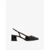 Lk Bennett Womens  Cicely Buckled Slingback Patent-leather Pumps In Bla-black