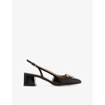 Lk Bennett Womens  Cicely Buckled Slingback Patent-leather Pumps In Bla-black