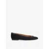 Lk Bennett Womens Bla-black Dollie Suede Ballet Flats Eur 41 / 8 Uk In Black