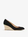 Lk Bennett Eevi Wedge Leather Courts In Black