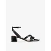 Lk Bennett Womens  Etta Patent Faux-leather Heeled Sandals In Bla-black