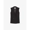 Lk Bennett Eva Double Breasted Vest In Bla-black