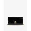 Lk Bennett Womens Florence Patent-leather Clutch Bag Bla-black In Bla-black