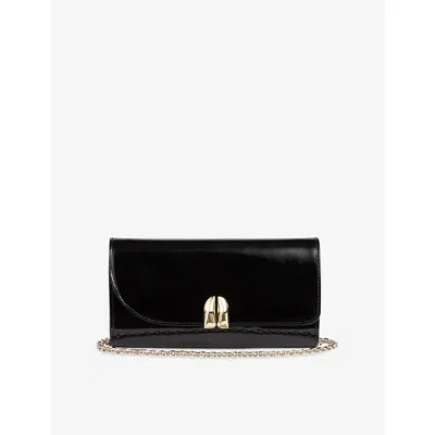 Lk Bennett Womens Florence Patent-leather Clutch Bag Bla-black