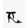 Lk Bennett Womens Bla-black Helena Heeled Suede Sandals Eur 41 / 8 Uk In Black