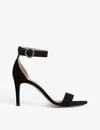 Lk Bennett Womens Bla-black Ivy Open-toe Suede Heeled Sandals In Bla-black